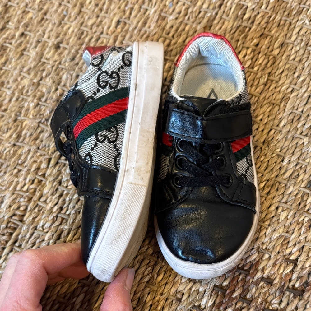 Kids Black and Red Sneakers